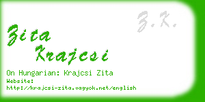 zita krajcsi business card